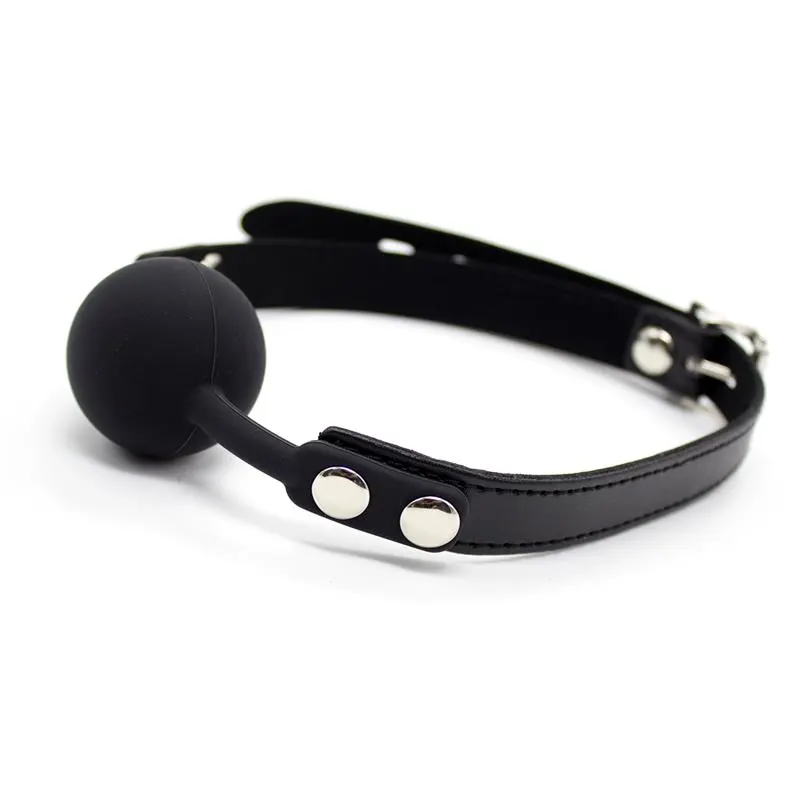Mordaza de Bola Lisa de Silicona 4 cm Ajustable Negro · LATETOBED BDSM LINE · Máscaras, Antifaces y Mordazas