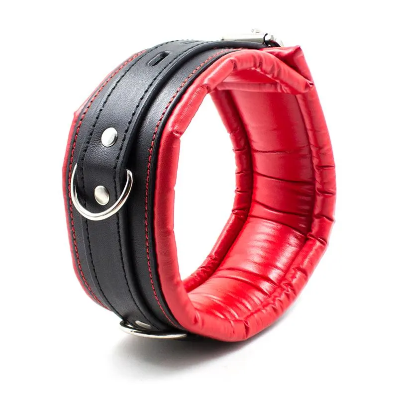 Collar con Correa de Metal e Interior Acolchado Negro/Rojo · LATETOBED BDSM LINE · Accesorios BDSM y Fetish — photo 2