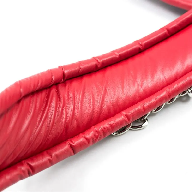 Collar con Correa de Metal e Interior Acolchado Negro/Rojo · LATETOBED BDSM LINE · Accesorios BDSM y Fetish — photo 4
