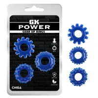Kit 3 Anillos Pene Gear Up Azul · CHISA · Anillos para el Pene