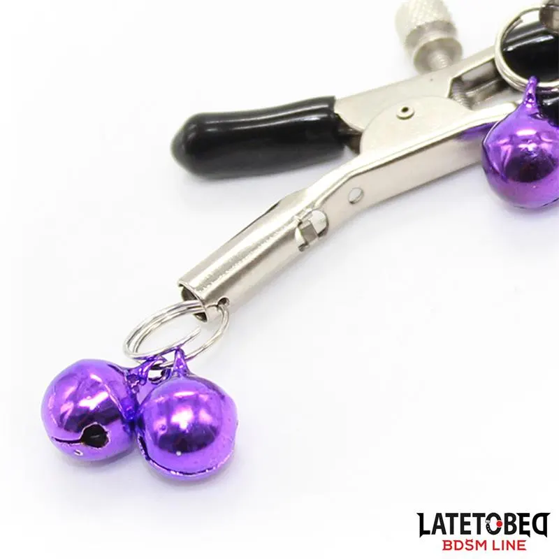 Pinzas para Pezones con Cascabeles Púrpura · LATETOBED BDSM LINE · Pinzas y Pezoneras — foto 4