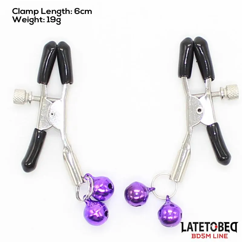 Pinzas para Pezones con Cascabeles Púrpura · LATETOBED BDSM LINE · Pinzas y Pezoneras — foto 5