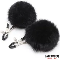 Pinzas para Pezones con Pelo Negro · LATETOBED BDSM LINE · Pinzas y Pezoneras