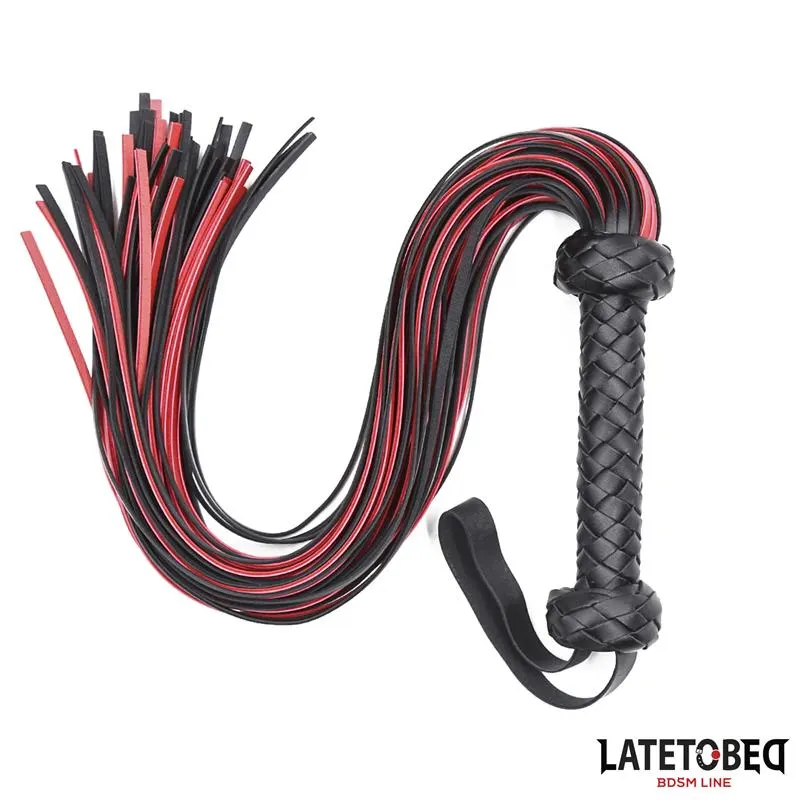 Flogger  65cm Negro y Rojo · LATETOBED BDSM LINE · Spanking y Azotes — photo 2