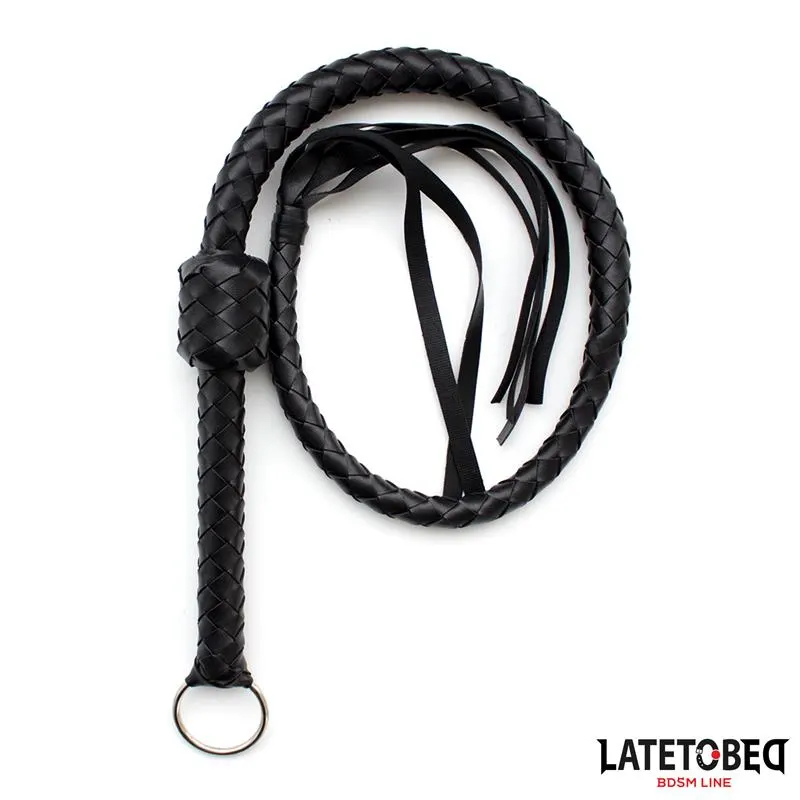 Látigo Trenzado Negro 116cm · LATETOBED BDSM LINE · Spanking y Azotes