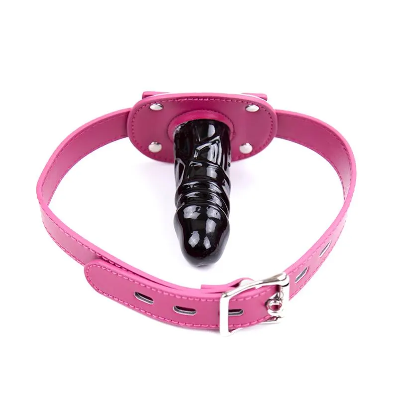 Mordaza de Dildo Ajustable 46-58 cm - Dildo: 10 cm · LATETOBED BDSM LINE · Máscaras, Antifaces y Mordazas