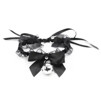 Collar con Lazo, Cascabel y Encaje · LATETOBED BDSM LINE · Accesorios BDSM y Fetish