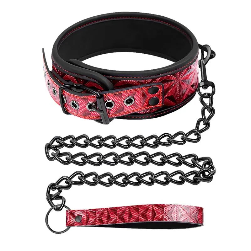 Collar con Correa Ajustable Diamond Cuero Vegano · DIAMOND LINE · Accesorios y Sets — Foto 2