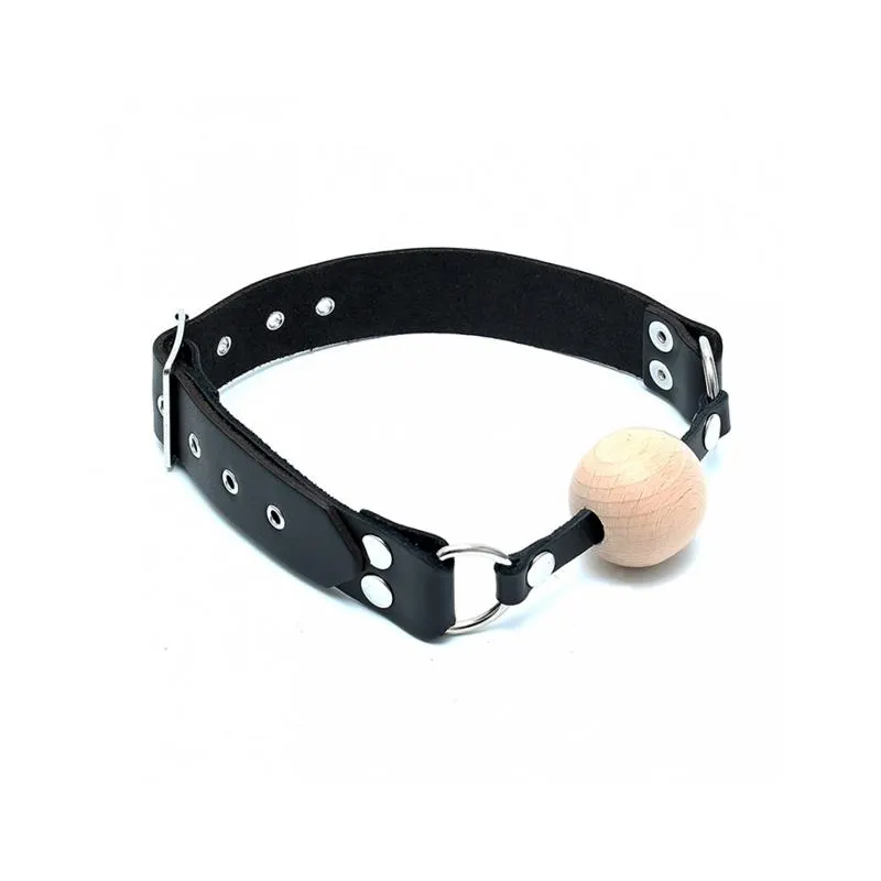Mordaza Cuero y Madera Ajustable · BONDAGE PLAY · Máscaras, Antifaces y Mordazas