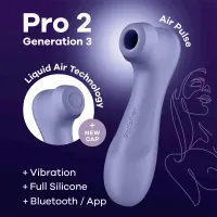 Pro 2 Genera 3 Liquid Air Technology Succión y Vibración APP Connect Lilac · SATISFYER · Estimuladores de Clítoris