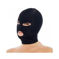 Máscara con Abertura Boca y Ojos Negro · BONDAGE PLAY · Máscaras, Antifaces y Mordazas