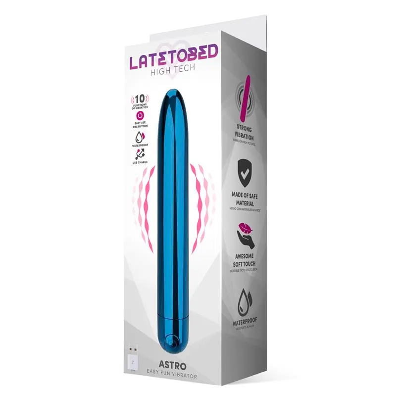 Astro Vibrador 10 Funciones 18.5 cm USB Azul · LATETOBED · Vibradores — photo 5
