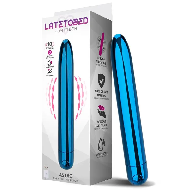 Astro Vibrador 10 Funciones 18.5 cm USB Azul · LATETOBED · Vibradores