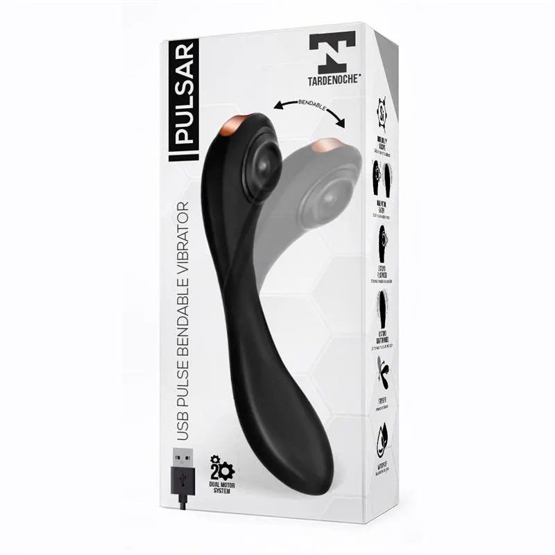 Pulsar Vibrador con Pulsación y Esqueleto Articulado Silicona USB · TARDENOCHE · Vibradores — Foto 2