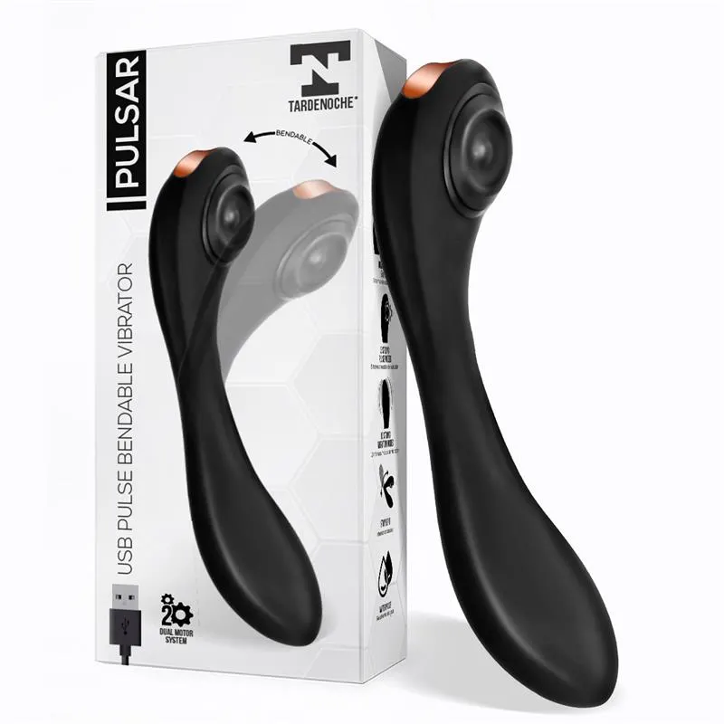 Pulsar Vibrador con Pulsación y Esqueleto Articulado Silicona USB · TARDENOCHE · Vibradores