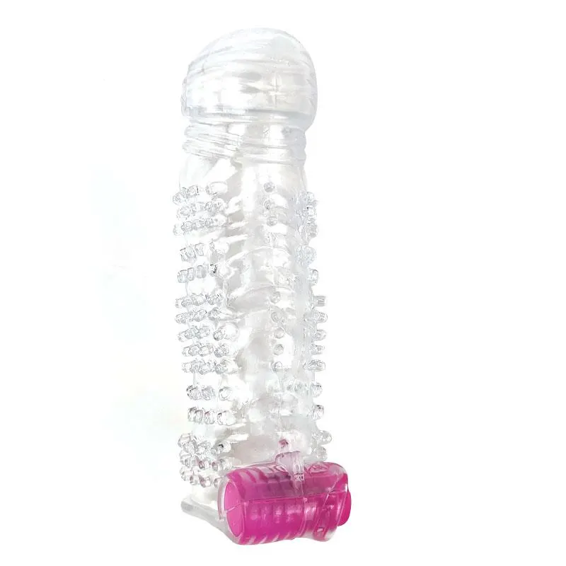 Funda para el Pene Texturizada con Bala Vibradora Transparente · A-GUSTO · Fundas y Extensiones para el Pene — foto 2