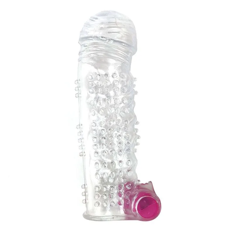 Funda para el Pene Texturizada con Bala Vibradora Transparente · A-GUSTO · Fundas y Extensiones para el Pene — foto 3