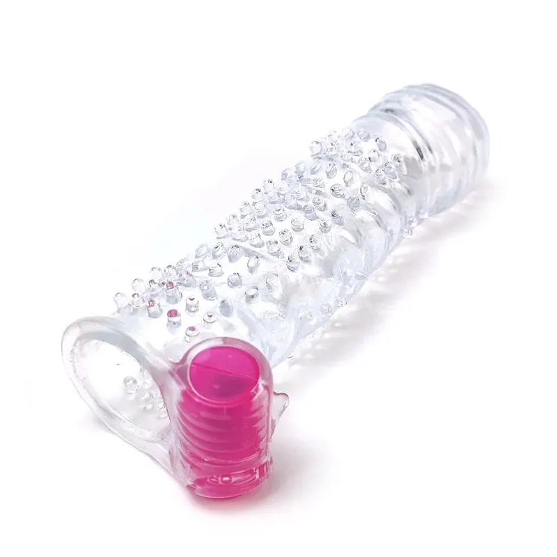 Funda para el Pene Texturizada con Bala Vibradora Transparente · A-GUSTO · Fundas y Extensiones para el Pene — foto 5