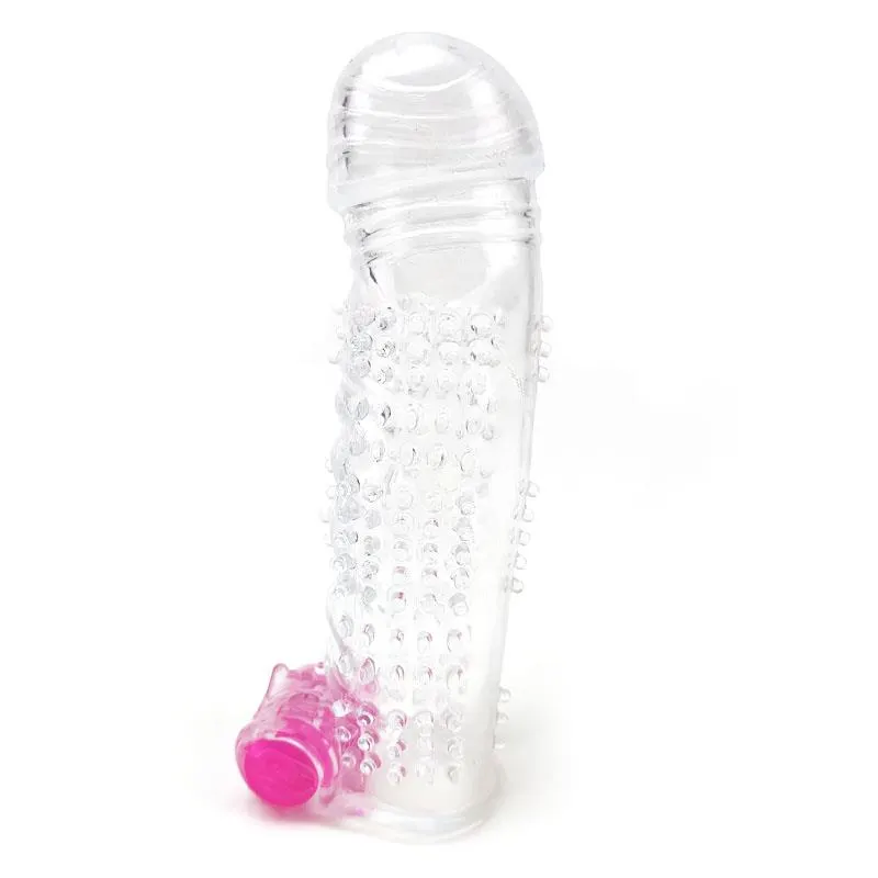 Funda para el Pene Texturizada con Bala Vibradora Transparente · A-GUSTO · Fundas y Extensiones para el Pene — foto 6