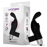 Fingyhop Bala Vibradora con Conejito Siicona Negro · LATETOBED · Huevos y Balas Vibradoras