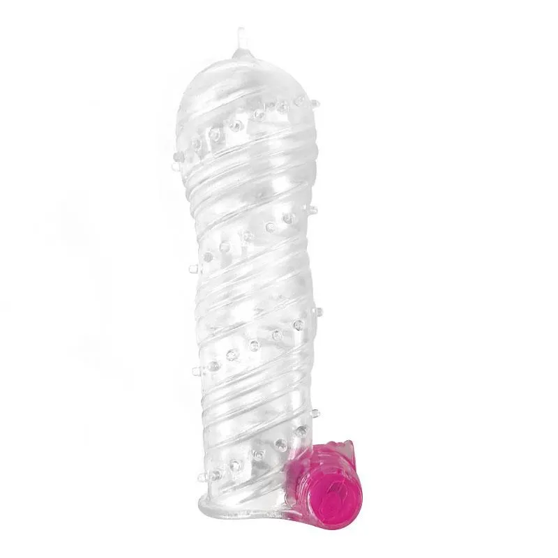 Funda para el Pene Texturizada con Bala Vibradora Transparente · A-GUSTO · Fundas y Extensiones para el Pene — foto 3