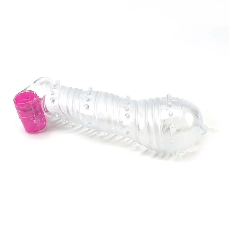 Funda para el Pene Texturizada con Bala Vibradora Transparente · A-GUSTO · Fundas y Extensiones para el Pene — foto 4