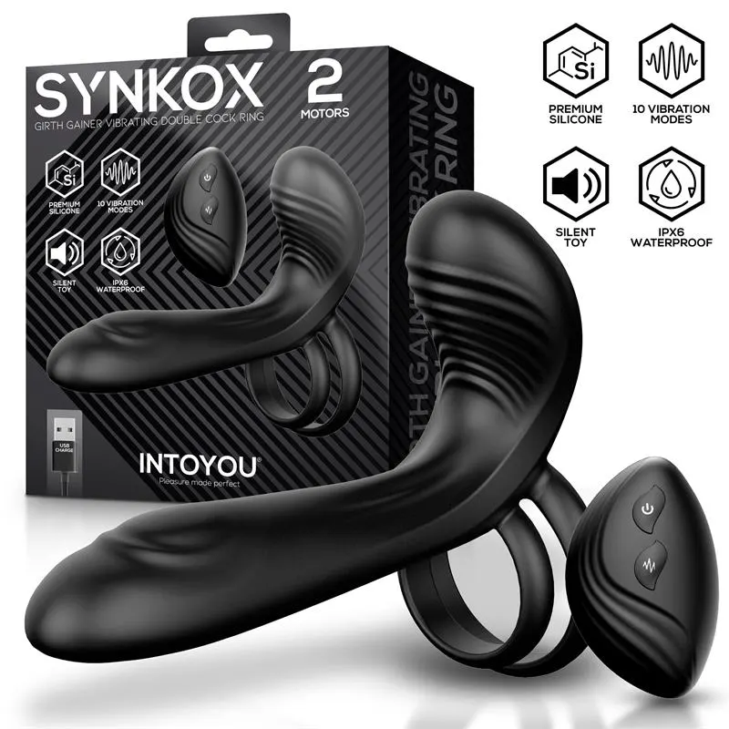 Synkox Girth Gainer con Doble Anillo para el Pene con Vibración · INTOYOU · Anillos para el Pene