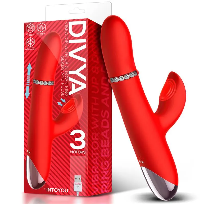 Divya Vibrador con Aro de Bolas Internas Up and Down y Pulsación 3 Motores Independientes USB · INTOYOU · Vibradores