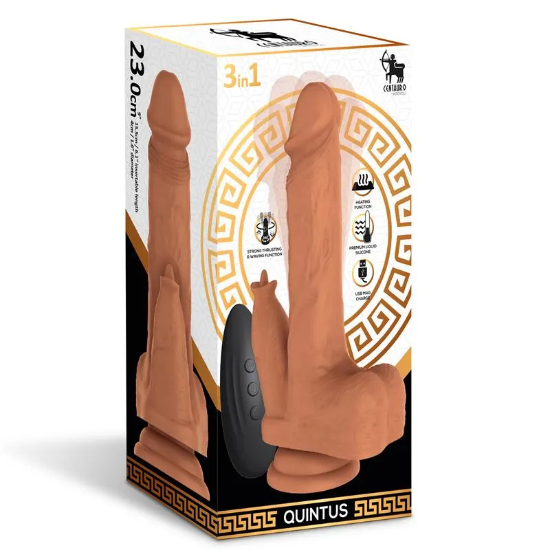 Quintus Dildo con Vibración, Thrusting y Waving 360º 9 - 23 cm · CENTAURO · Dildos — Foto 10