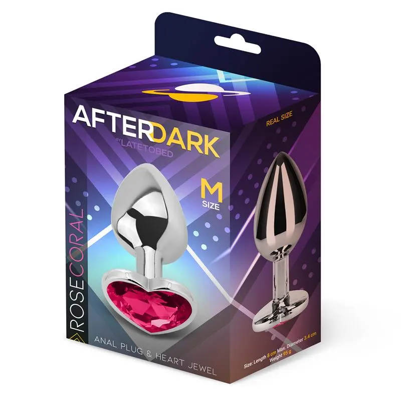 Plug Anal con Joya de Corazón Rose Coral Talla M · AFTERDARK · Anal — Foto 2