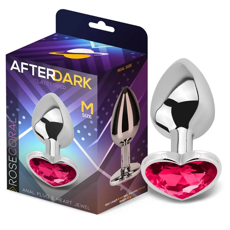 Plug Anal con Joya de Corazón Rose Coral Talla M · AFTERDARK · Anal