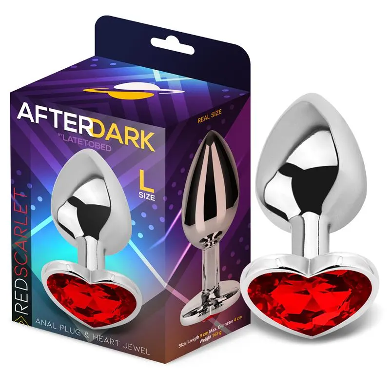 Plug anal Base Corazón Red Scarlet Talla L · AFTERDARK · Anal
