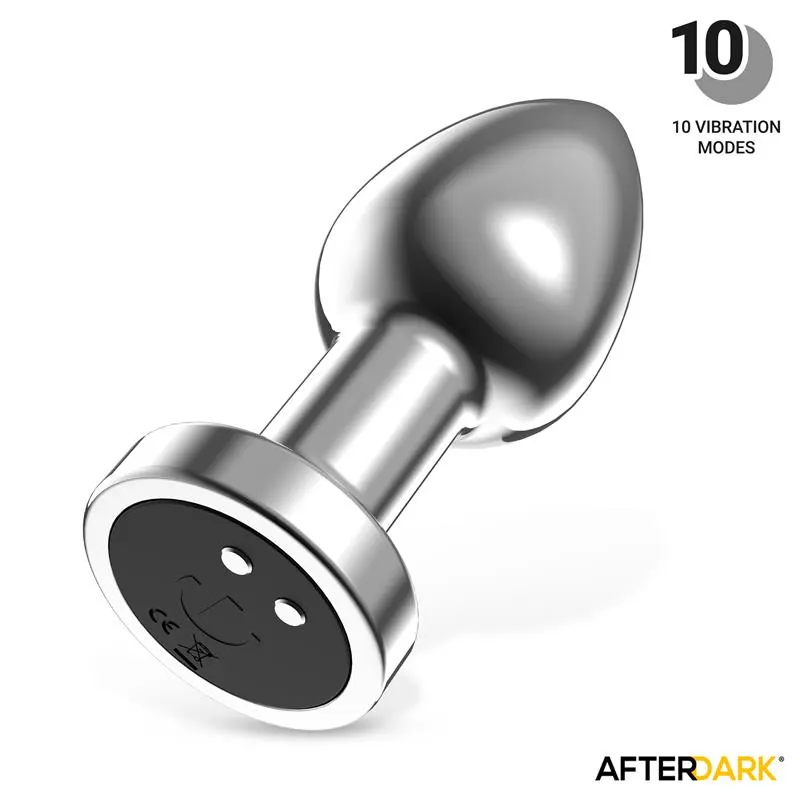 Dimpor Plug Anal Cromado con Vibración USB Magnético Talla M · AFTERDARK · Anal — Foto 2