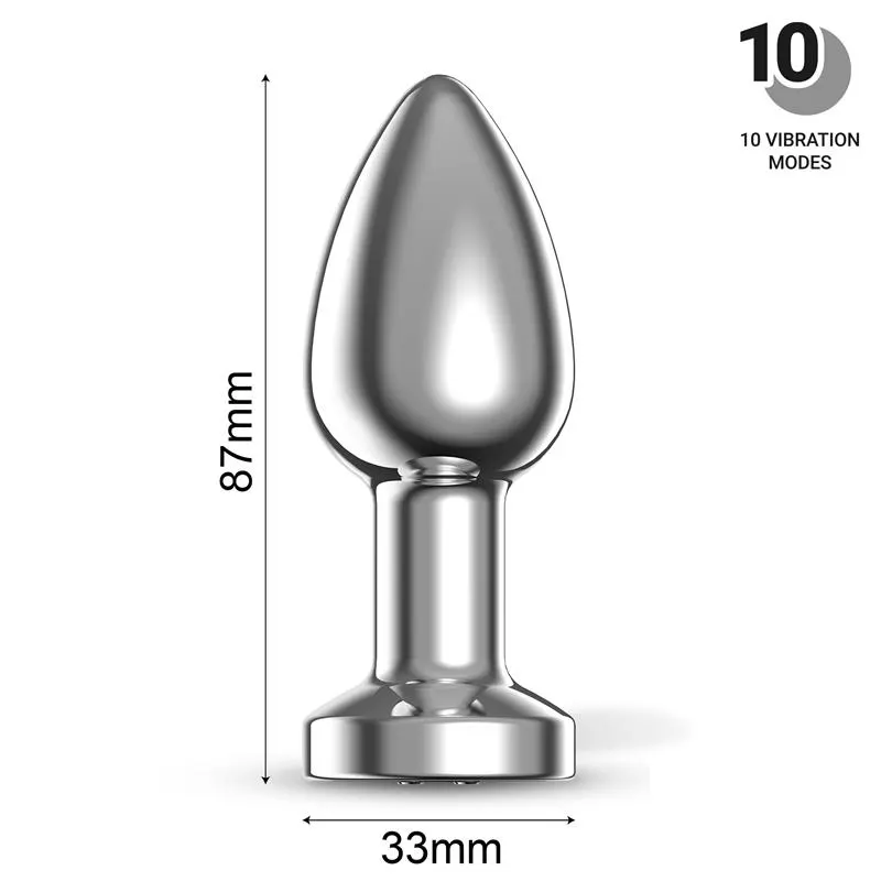 Dimpor Plug Anal Cromado con Vibración USB Magnético Talla M · AFTERDARK · Anal — Foto 11