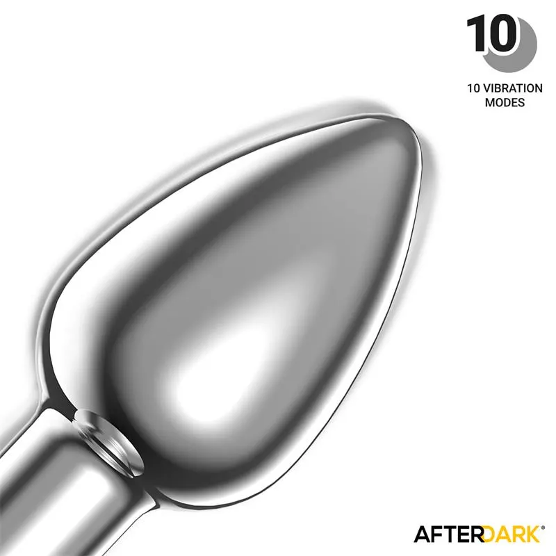 Dimpor Plug Anal Cromado con Vibración USB Magnético Talla M · AFTERDARK · Anal — Foto 5
