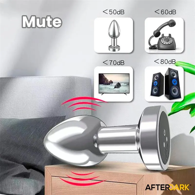 Dimpor Plug Anal Cromado con Vibración USB Magnético Talla M · AFTERDARK · Anal — Foto 7