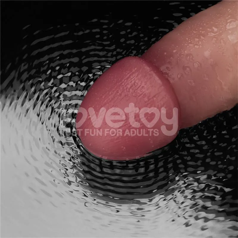 Dildo con Vibración Piel Deslizante Silicona Dual Layer 9 · LOVETOY · Penes con Glande Retráctil — Foto 17