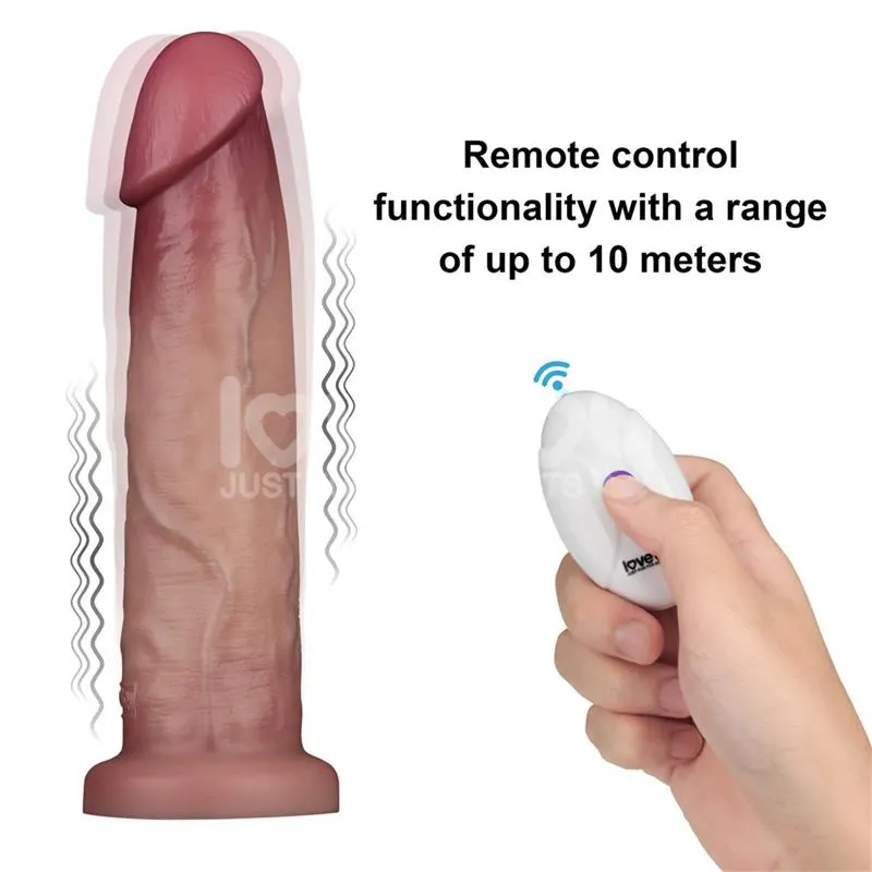 Dildo con Vibración Piel Deslizante Silicona Dual Layer 9 · LOVETOY · Penes con Glande Retráctil — Foto 19