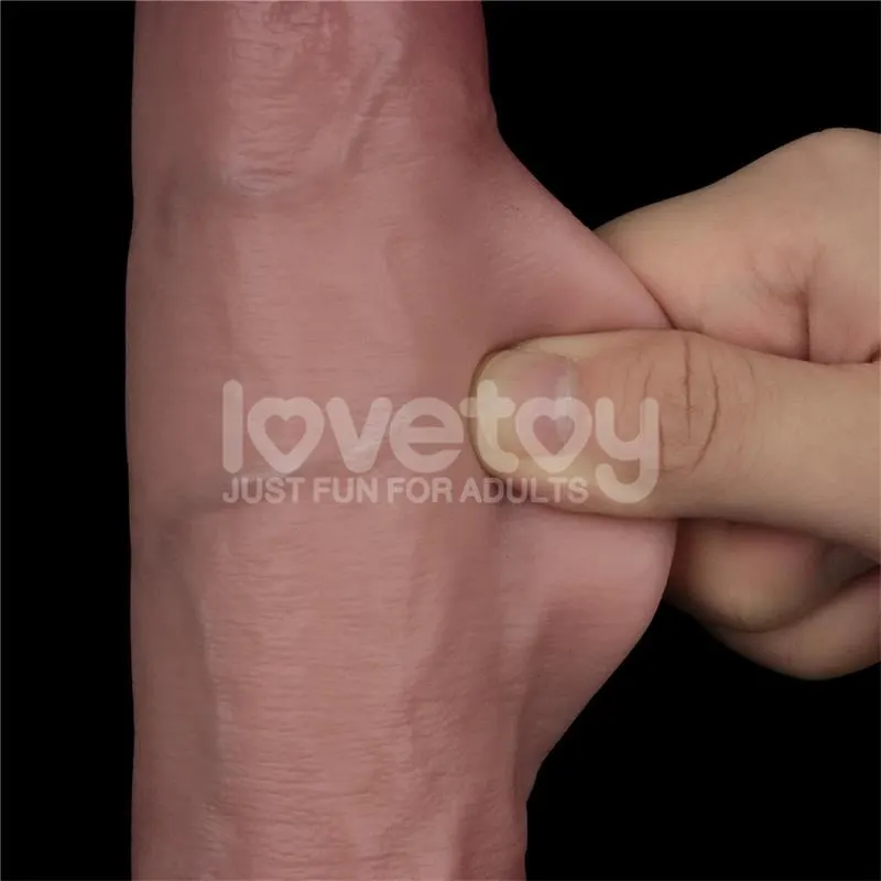 Dildo con Vibración Piel Deslizante Silicona Dual Layer 9 · LOVETOY · Penes con Glande Retráctil — Foto 9