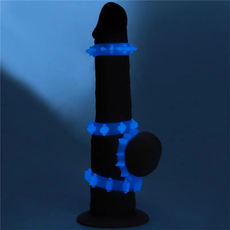 Lumino Play Set 4 Anillo para el Pene Luz Azul · LOVETOY · Anillos para el Pene — photo 4