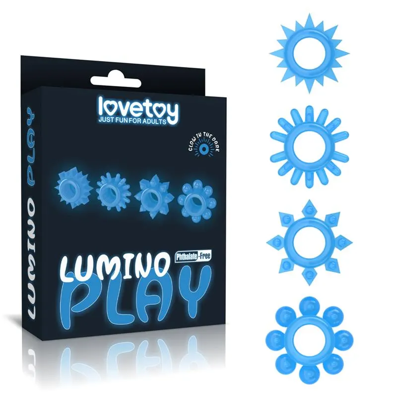 Lumino Play Set 4 Anillo para el Pene Luz Azul · LOVETOY · Anillos para el Pene — photo 8