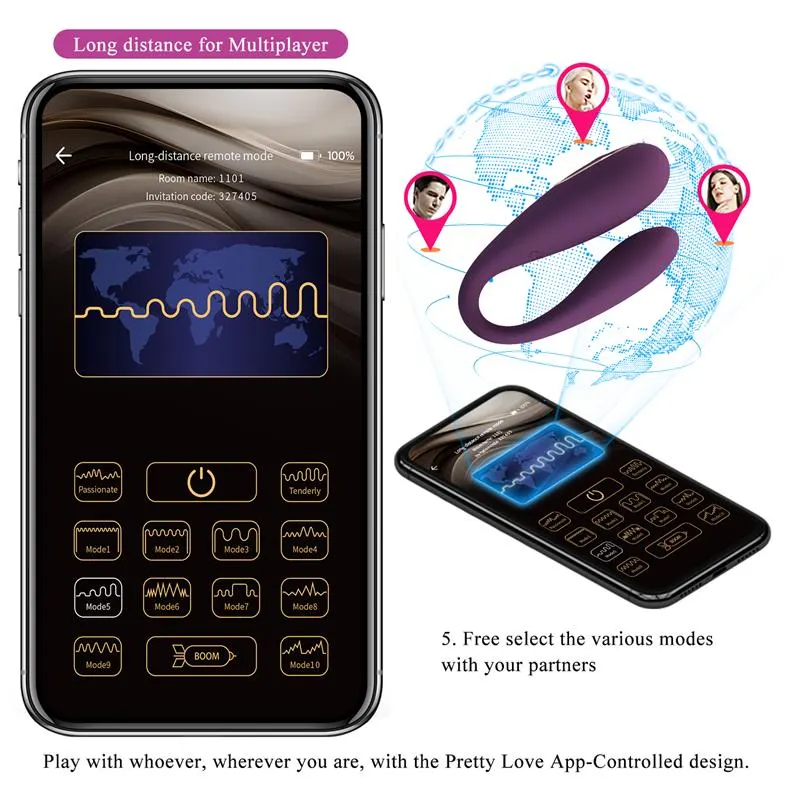 August Vibrador de Parejas con App Lila · PRETTYLOVE · Estimuladores de Clítoris — Foto 16