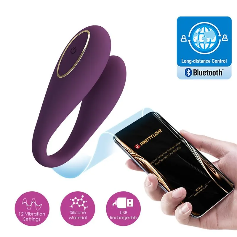 August Vibrador de Parejas con App Lila · PRETTYLOVE · Estimuladores de Clítoris