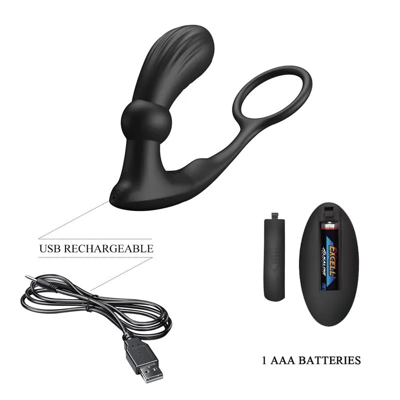 Warren Plug Anal y Anillo para el Pene con Vibración y Pulsación a Control Remoto · PRETTYLOVE · Anal — Foto 8