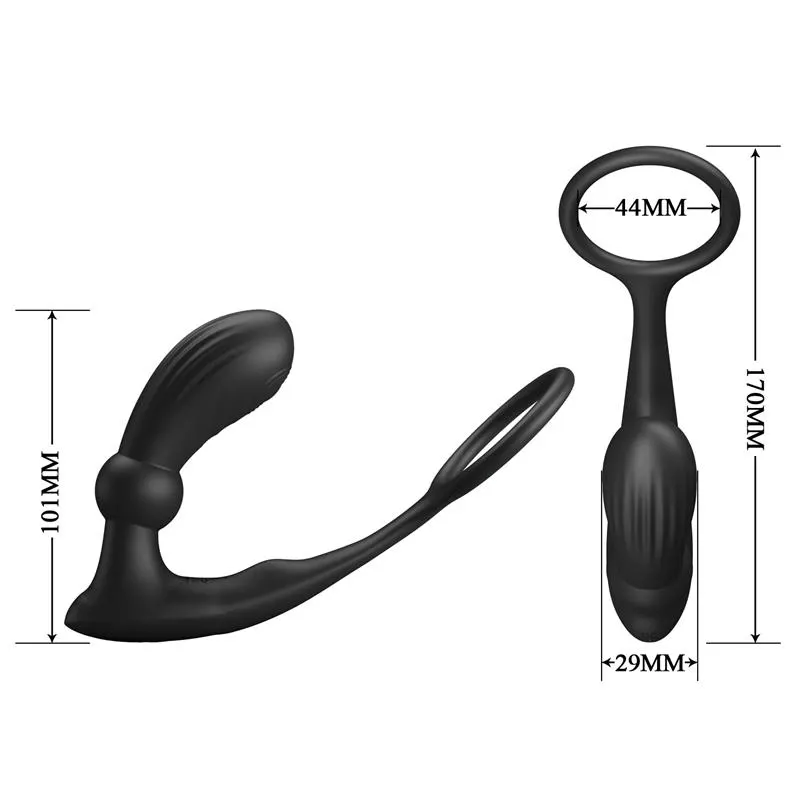 Warren Plug Anal y Anillo para el Pene con Vibración y Pulsación a Control Remoto · PRETTYLOVE · Anal — Foto 9