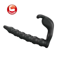 Blackney Anillo Vibrador con Plug Silicona Negro · PRETTYLOVE · Anillos para el Pene