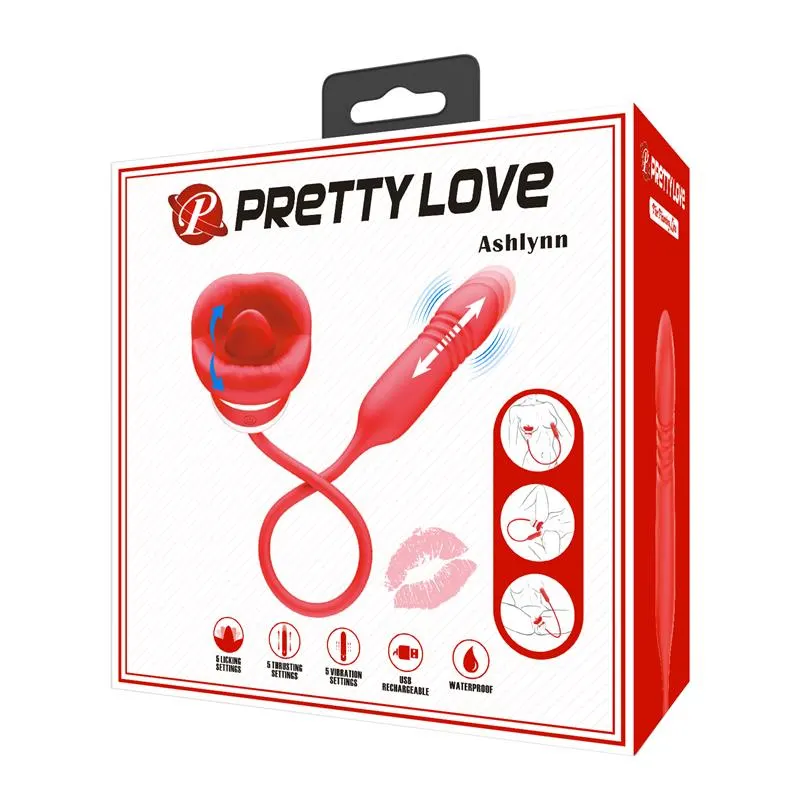 Estimulador de Boca Lameteo y Bala Vibradora con Thrusting Ashlyn · PRETTYLOVE · Estimuladores de Clítoris — foto 9