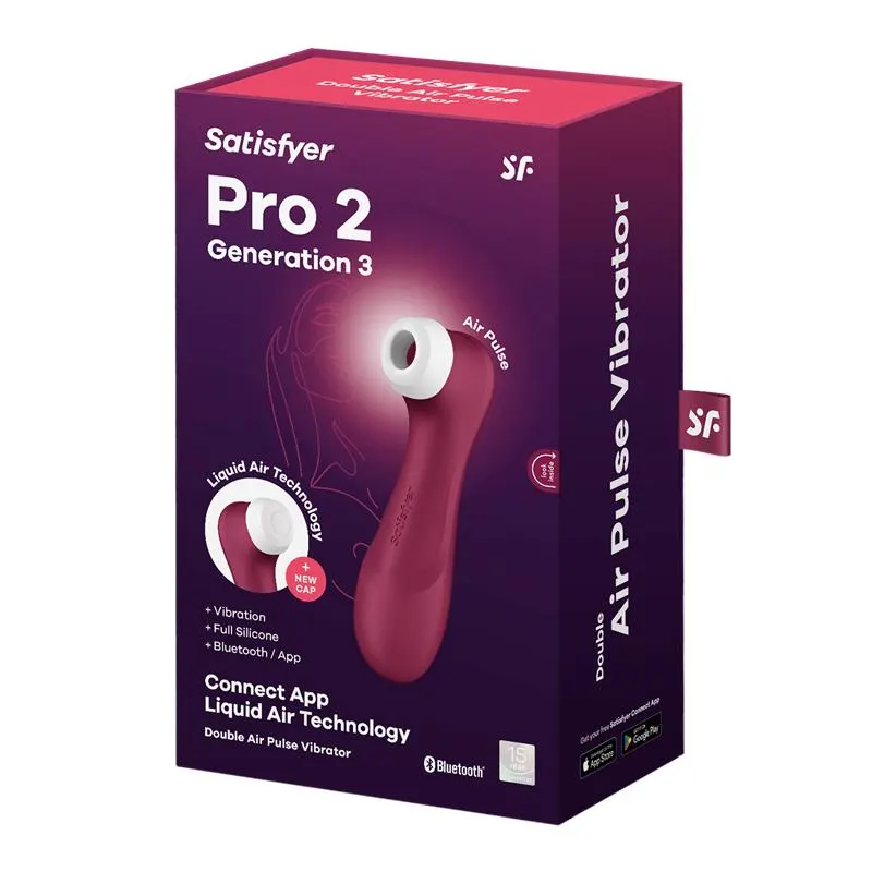 Pro 2 Gen 3 Liquid Air Technology Succión y Vibración App Connect Wine Red - Rojo Vino · SATISFYER · Estimuladores de Clítoris — Foto 6