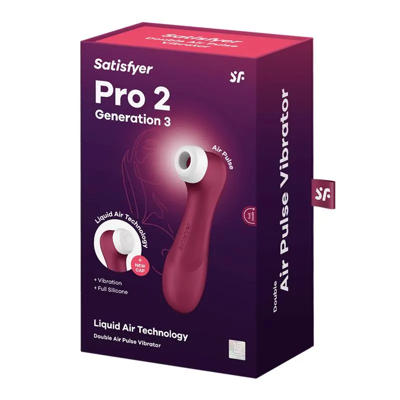Pro 2 Gen 3 Liquid Air Technology Succión y Vibración Wine Red - Rojo Vino · SATISFYER · Estimuladores de Clítoris — Foto 6