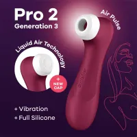 Pro 2 Gen 3 Liquid Air Technology Succión y Vibración Wine Red - Rojo Vino · SATISFYER · Estimuladores de Clítoris